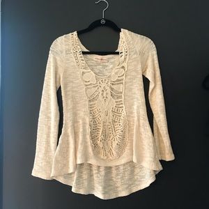 Cream Centered Lace Sweater